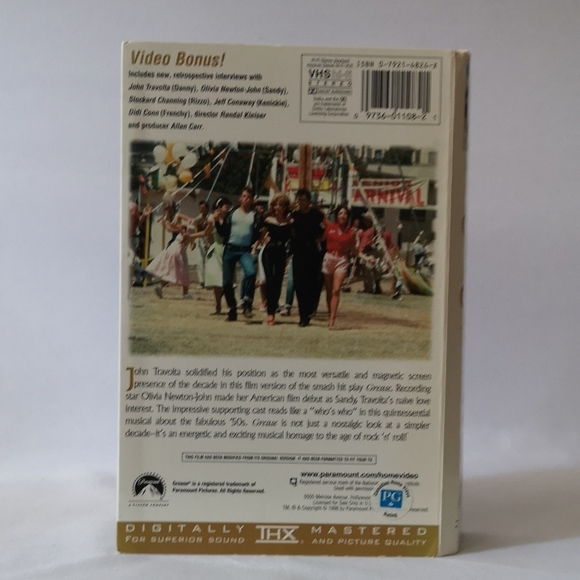 20th Anniversary Edition Grease Featuring John Travolta & Olivia Newton John VHS - Picture 3 of 5